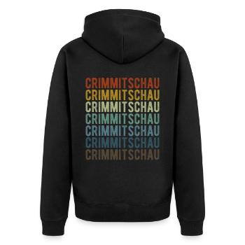Crimmitschau Stadt Retro Vintage - Unisex Premium Bio Zip Hoodie - Schwarz - Hinten - Nico (187cm)
