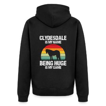Cydesdale Rider and Draft Horse Designs - Unisex Premium Organic Zip Hoodie - black - Back - Nico (187cm)