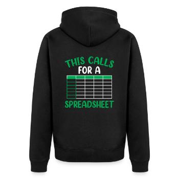 This Requires A Spreadsheet Table Accountant - Unisex Premium Organic Zip Hoodie - black - Back - Nico (187cm)