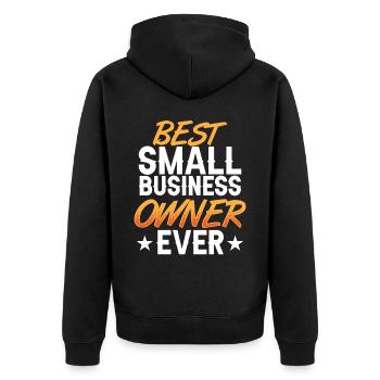 Best Small Business Owner ever CEO Founder - Unisex Premium Organic Zip Hoodie - black - Back - Nico (187cm)