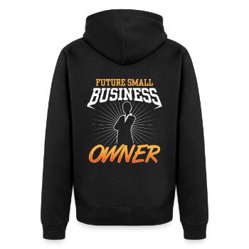 Zukünftiger Inhaber Eines Kleinunternehmens CEO - Unisex Premium Bio Zip Hoodie - Schwarz - Hinten - Nico (187cm)