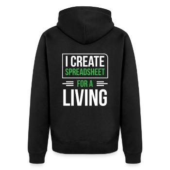 Ich Erstelle Beruflich Spreadsheets Spreadsheet - Unisex Premium Bio Zip Hoodie - Schwarz - Hinten - Nico (187cm)
