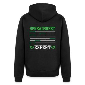 Table de travail Spreadsheet Expert Accountant - Veste à capuche bio Premium Unisexe - noir - Dos - Nico (187cm)