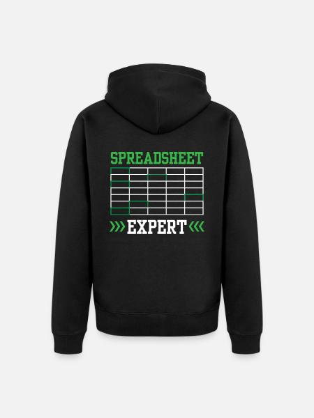 Spreadsheet Expert Accountant Work Table - Unisex Premium Organic Zip Hoodie - black