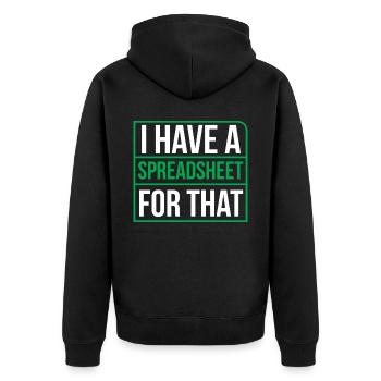 I have a spreadsheet for accountant table - Unisex Premium Organic Zip Hoodie - black - Back - Nico (187cm)