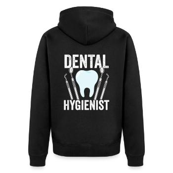 Équipe d’hygiénistes dentaires Dentiste hygiéniste dentaire - Veste à capuche bio Premium Unisexe - noir - Dos - Nico (187cm)