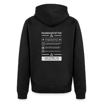 Raumausstatter I Handwerker Gestaltung Motiv für - Unisex Premium Bio Zip Hoodie - Schwarz - Hinten - Nico (187cm)