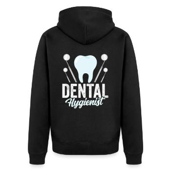 Équipe d’hygiénistes dentaires Dentiste hygiéniste dentaire - Veste à capuche bio Premium Unisexe - noir - Dos - Nico (187cm)