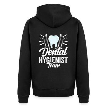 Équipe d’hygiénistes dentaires Dentiste Hygiène dentaire - Veste à capuche bio Premium Unisexe - noir - Dos - Nico (187cm)