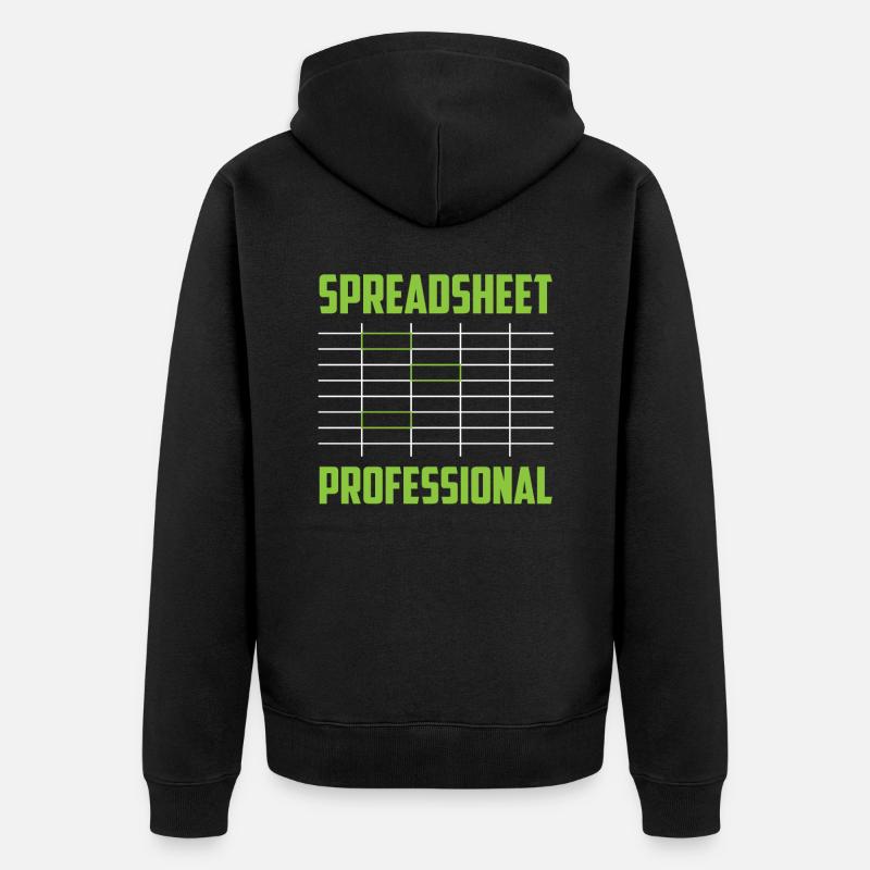 Spreadsheet Profi Arbeit Tabelle Buchhalter - Unisex Premium Bio Zip Hoodie - Schwarz