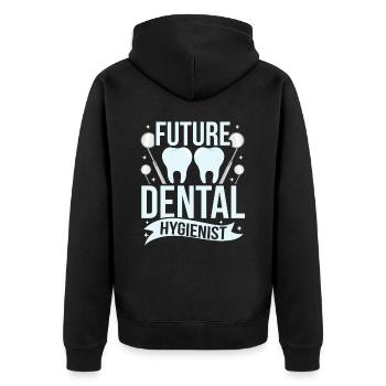 Future Dental Hygienist Dental Hygiene Team - Unisex Premium Organic Zip Hoodie - black - Back - Nico (187cm)