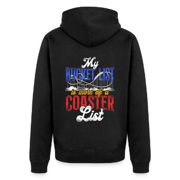 Roller Coaster Bucket List Vintage - Unisex Premium Bio Zip Hoodie - Schwarz - Hinten - Nico (187cm)