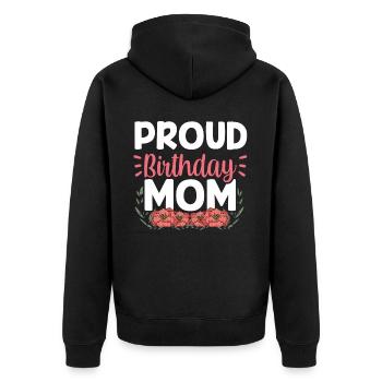 Fier anniversaire Maman MamanMon anniversaire Mère - Veste à capuche bio Premium Unisexe - noir - Dos - Nico (187cm)