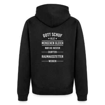 Raumausstatter I Handwerker Gestaltung Motiv für - Unisex Premium Bio Zip Hoodie - Schwarz - Hinten - Nico (187cm)