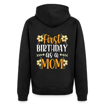 Erster Geburtstag Als Mutter Mama Mami Party - Unisex Premium Bio Zip Hoodie - Schwarz - Hinten - Nico (187cm)