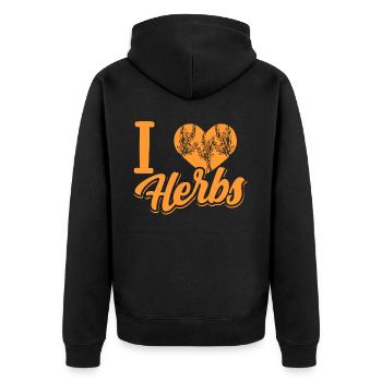 J’adore les herbes herbes herbes aromatiques jardin d’herbes aromatiques - Veste à capuche bio Premium Unisexe - noir - Dos - Nico (187cm)