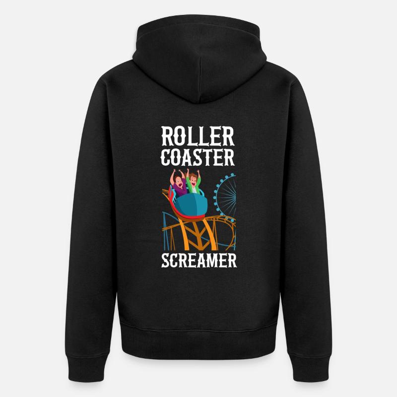 Roller Coaster Roller Coaster - Unisex Premium Organic Zip Hoodie - black