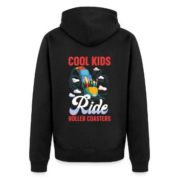 Roller Coaster Cool Kids Ride - Unisex Premium Organic Zip Hoodie - black - Back - Nico (187cm)