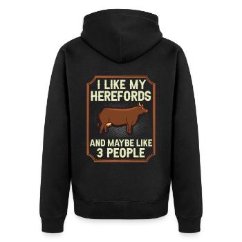 Hereford Vache Bovins Bull Élevage bovin Agriculteur - Veste à capuche bio Premium Unisexe - noir - Dos - Nico (187cm)