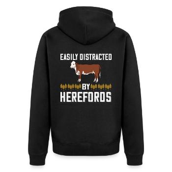 Hereford Vache Bovins Bull Élevage bovin Agriculteur - Veste à capuche bio Premium Unisexe - noir - Dos - Nico (187cm)