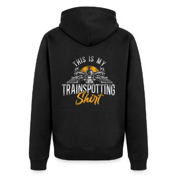 Conducteur de train à vapeur Trainspotting - Veste à capuche bio Premium Unisexe - noir - Dos - Nico (187cm)