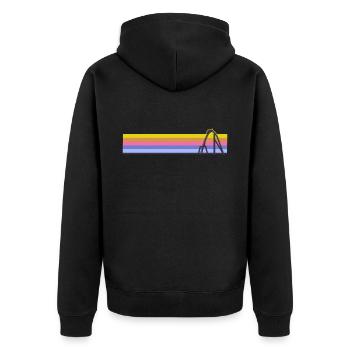 Roller Coaster Retro Vintage - Unisex Premium Bio Zip Hoodie - Schwarz - Hinten - Nico (187cm)
