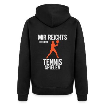 Volleyballer Hallenvolleyball Volleyball Beachvoll - Unisex Premium Bio Zip Hoodie - Schwarz - Hinten - Nico (187cm)