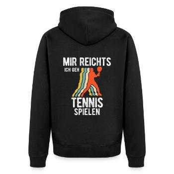 Volleyballer Hallenvolleyball Volleyball Beachvoll - Unisex Premium Bio Zip Hoodie - Schwarz - Hinten - Nico (187cm)