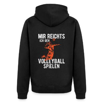 Tennis Court Tennis spielen Tennis Spieler Geschen - Unisex Premium Bio Zip Hoodie - Schwarz - Hinten - Nico (187cm)