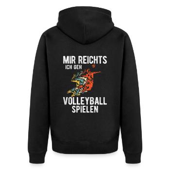 Tennis Court Tennis spielen Tennis Spieler Geschen - Unisex Premium Bio Zip Hoodie - Schwarz - Hinten - Nico (187cm)
