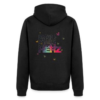 Bruderherz Bester Bruder der Welt Geschenkidee - Unisex Premium Bio Zip Hoodie - Schwarz - Hinten - Nico (187cm)
