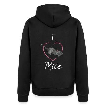 J’aime les souris les amoureux des souris maison souris reproductrices souris - Veste à capuche bio Premium Unisexe - noir - Dos - Nico (187cm)