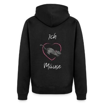 I love mice Mice lovers House mouse Breeding mice - Unisex Premium Organic Zip Hoodie - black - Back - Nico (187cm)