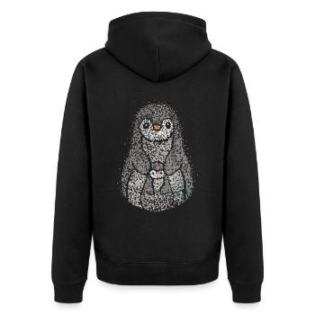 Mama Pinguin Pinguine Liebhaber Familie Geschenk - Unisex Premium Bio Zip Hoodie - Schwarz - Hinten - Nico (187cm)