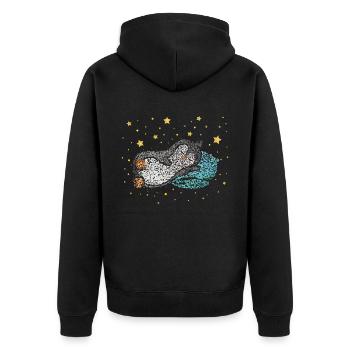 Chemise câline Chemise de couchage Penguin Morning Muffle - Veste à capuche bio Premium Unisexe - noir - Dos - Nico (187cm)