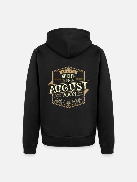 August 2003 Birthday Man - Unisex Premium Organic Zip Hoodie - black