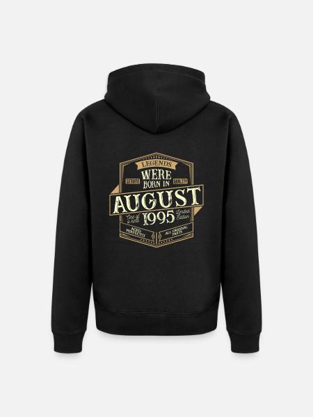 August 1995 Birthday Man - Unisex Premium Organic Zip Hoodie - black