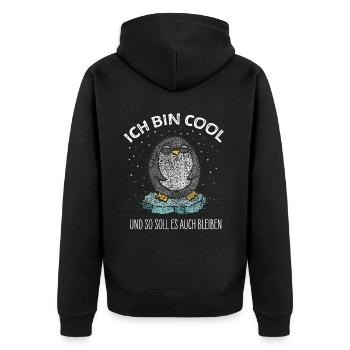 Pinguin Antarktis Polar Eisscholle Pinguinfan - Unisex Premium Bio Zip Hoodie - Schwarz - Hinten - Nico (187cm)