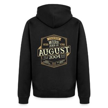 Août 2004 Anniversaire Homme - Veste à capuche bio Premium Unisexe - noir - Dos - Nico (187cm)