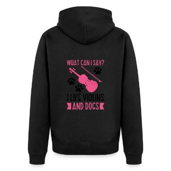 Ich Mag Geigen Und Hunde Geigenmusiker Musik - Unisex Premium Bio Zip Hoodie - Schwarz - Hinten - Nico (187cm)