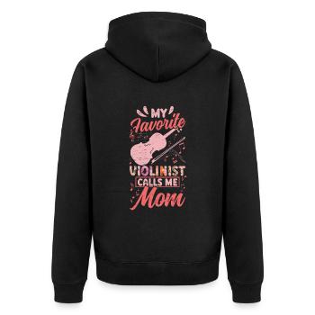 Mein Lieblingsgeiger Nennt Mich Mama-musiker-musik - Unisex Premium Bio Zip Hoodie - Schwarz - Hinten - Nico (187cm)