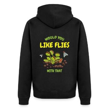 Venus Flytrap Like Flies Plant - Unisex Premium Organic Zip Hoodie - black - Back - Nico (187cm)