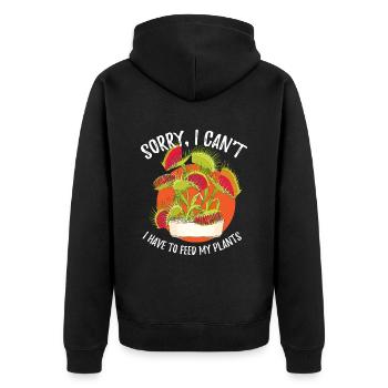Sorry, I Cant Venus Flytrap Plant - Unisex Premium Organic Zip Hoodie - black - Back - Nico (187cm)
