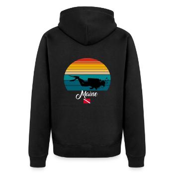Maine Scuba Diving Gift - Unisex Premium Bio Zip Hoodie - Schwarz - Hinten - Nico (187cm)