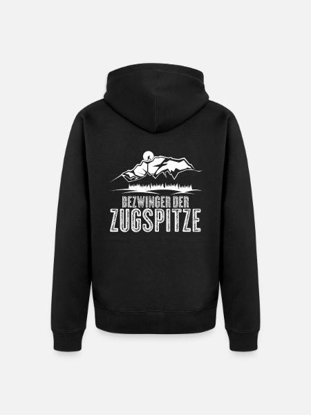 Bezwinger der Zugspitze - Unisex Premium Bio Zip Hoodie - Schwarz