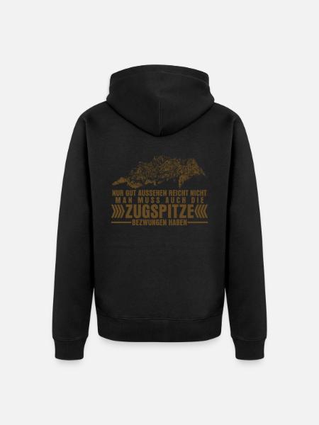 Zugspitze Bersteigen Wandern - Unisex Premium Bio Zip Hoodie - Schwarz