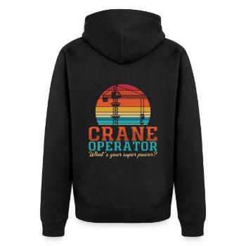 Grutier Grutier Travailleur de la construction Grue Cadeau - Veste à capuche bio Premium Unisexe - noir - Dos - Nico (187cm)