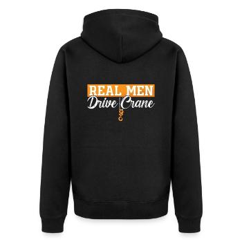 Construction Worker Crane Crane Driver Crane Operator Gift - Unisex Premium Organic Zip Hoodie - black - Back - Nico (187cm)