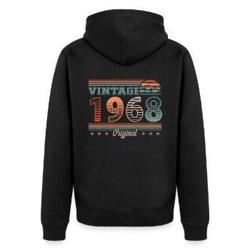 Millésime 1968 Année de naissance 1968 Anniversaire Hommes - Veste à capuche bio Premium Unisexe - noir - Dos - Nico (187cm)