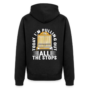 Orgel Organist Orgelspieler - Unisex Premium Bio Zip Hoodie - Schwarz - Hinten - Nico (187cm)